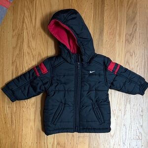 Nike Toddler Puffer Jacket in Black and Red